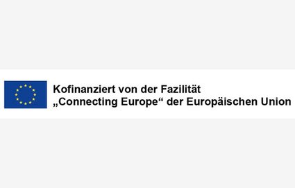 Horizontales Logo mit Europa-Flagge